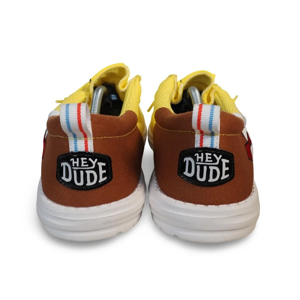 Hey Dude Wally Funk Spongebob Squarepants Yellow Brown Men's 10 Shoes NEW